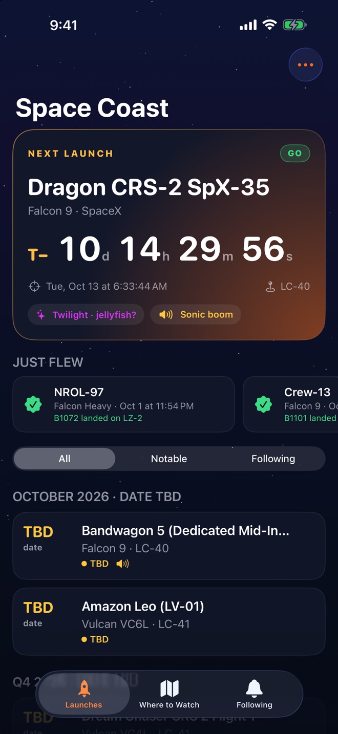 The Launch Guide home screen