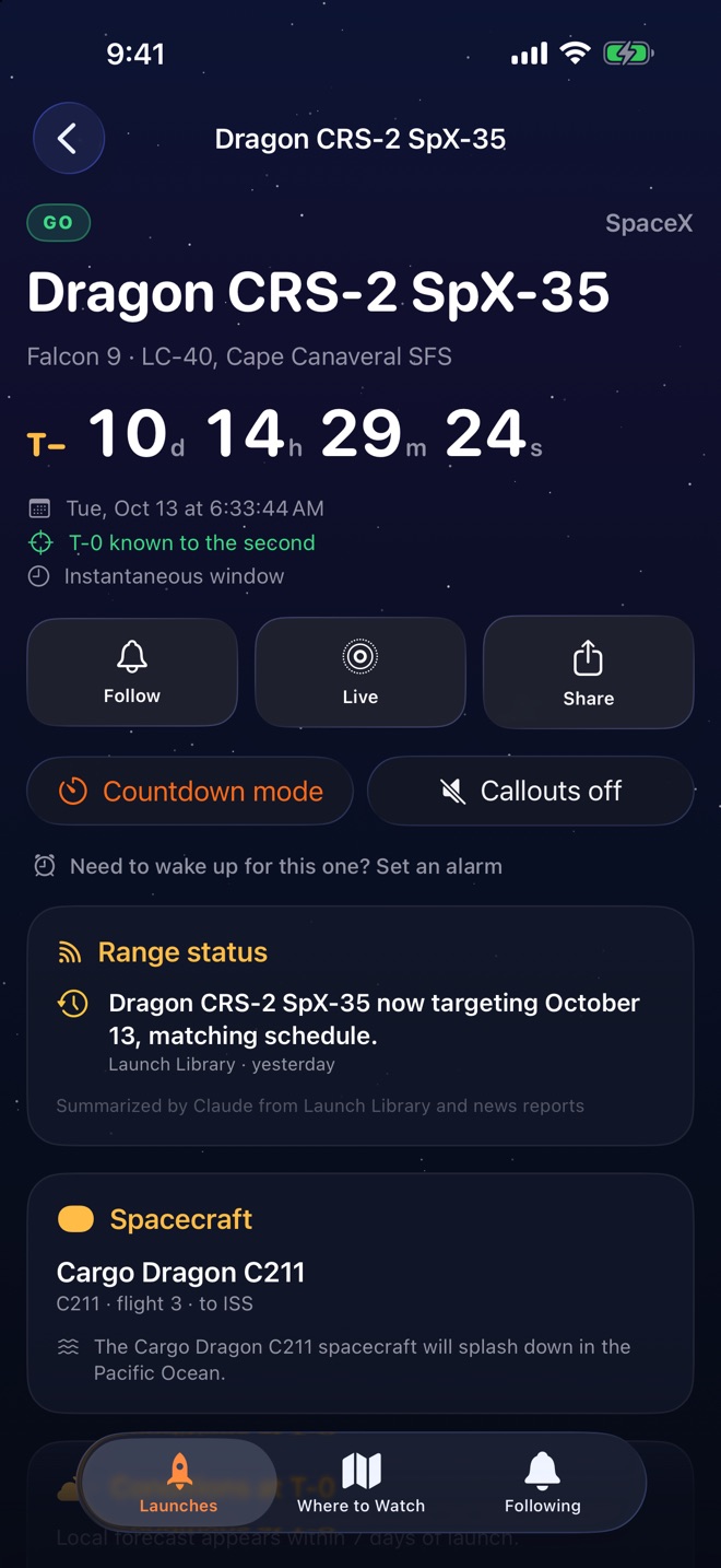 A launch page